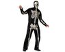 ATOSA Skeletkostuum voor volwassenen, heren, licht op in het donker, kostuums voor Halloween, carnaval, themafeesten, inclusief hoofdtooi, lange overall, comfortabel en origineel, M-L