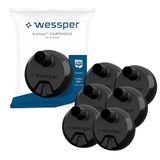 Wessper Waterfilter voor fles, filter compatibel met Aquaphor City drinkfles, actieve koolpatroon, BPA-vrij, vervanging voor Aquaphor waterfilterpatronen, 6 stuks