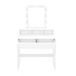 JOYFURNOS Coiffeuse avec Grand Miroir LED, 2 Tiroirs et 3 Compartiments, Coin Beauté, Style Moderne, Blanc