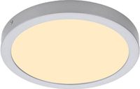 B.K.Licht Plafondlamp Lampe de salle de bain Panneau en saillie chrome mat rond résistant à l'humidité, plastique métal, 1x LED 21,4W 2200lm 3000K blanc chaud, DxH 30x3,2 cm
