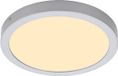 B.K.Licht Plafondlamp Lampe de salle de bain Panneau en saillie chrome mat rond résistant à l'humidité, plastique métal, 1x LED 21,4W 2200lm 3000K blanc chaud, DxH 30x3,2 cm