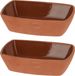 Excellent Houseware Serveerschaaltje - 4st - Terracotta - 170ml 13x9cm