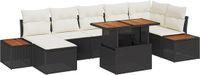 vidaXL Tuinbank - Set - 8 - st - Zwart - Poly - rattan