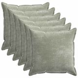 vidaXL Taie d'oreiller 6 pièces bois vert 70 x 70 cm tissu chenille