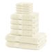 DecoKing Marina Set van 10 handdoeken van katoen, 525 g/m², 4 gastendoekjes 30 x 50 cm, 4 handdoeken 50 x 100 cm en 2 badhanddoeken 70 x 140 cm, ecru, ivoor