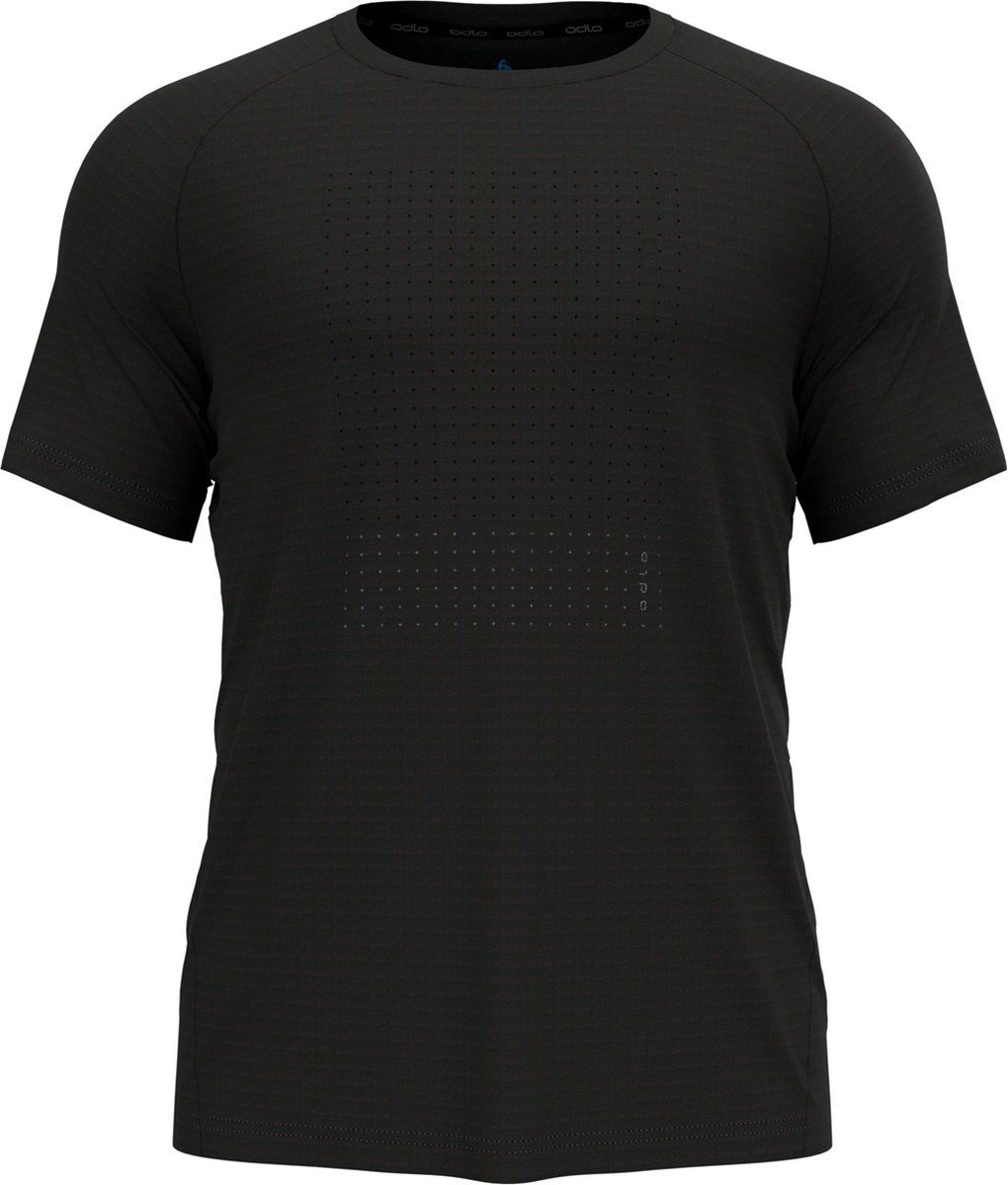 ODLO T-Shirt S/S Crew Neck Essential Print Graphic ZWART - Maat M