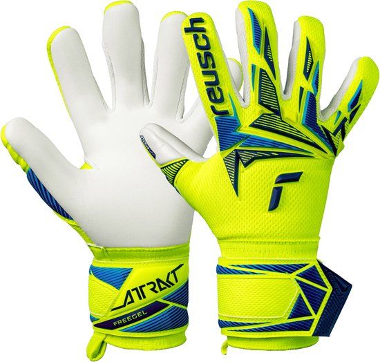 Reusch Attrakt Freegel Advance Junior Keepershandschoenen - Geel/Blauw - Maat 8
