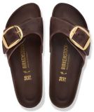 Birkenstock Madrid Big Buckle Oiled Leather Habana Dames Slippers Bruin Maat 40