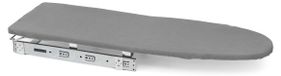 Planche à repasser extensible et rétractable, dimensions 890 x 300 mm, système d'amortissement progressif, en acier