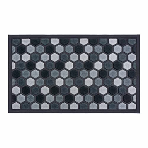 Lako Combi-deurmat Portacolor, polyamide, 107 grafische hexagon grijstinten, 75 x 45 x 0,9