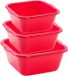 PLASTICFORTE Égouttoirs Set - 3 Pièces - Plastique - Rouge - 10, 15, 20 Litres