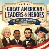 Great American Leaders & Heroes: 35 Historic Moments to Color and Learn