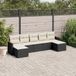 Maison Exclusive Ensemble de jardin pour le jardin, 7 pièces, avec coussins, noir, en polyrotin