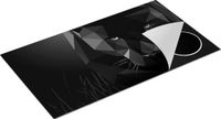 Chefcare Inductie Beschermer Zwarte Panter van Origami - Abstract - Zwart Wit - 95x55 cm