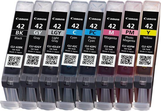 Canon CLI-42 Ink Cartridge - Black, Cyan, Magenta, Photo Magenta, Photo Cyan, Gray, Light Gray - 6384B010