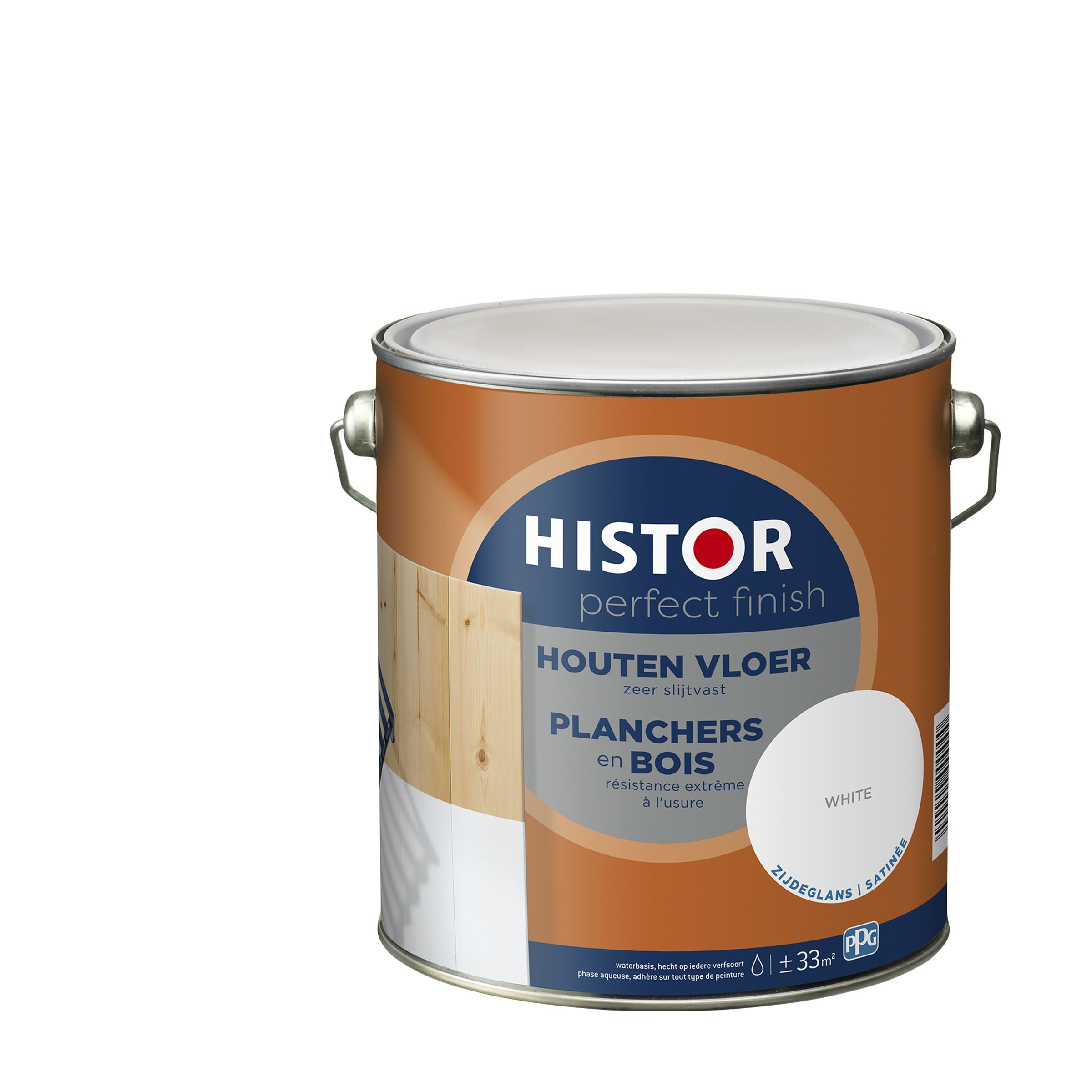 Histor Perfect Finish houten vloer 7000 wit zijdeglans 2,5 liter