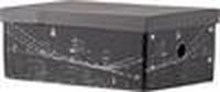 B&C Middelgrote rechthoekige kartonnen doos New York zilver RVS 60x40x60 cm