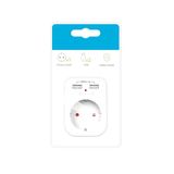 Wandcontactdoos – stopcontact met 1 stopcontact en 2 USB-poorten, wit, ideaal voor efficiënt opladen van elektronische apparaten*