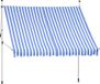 Mucola Markise höhenverstellbar Balkon Markise sans perçage Sonnenmarkise Pare-soleil Coupe-vent - Bleu / Blanc avec LED 300 x 120 cm