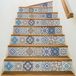 Ambiance-Live Col-RV-0541. Zelfklevende stickers voor trap, tegels, trapstickers, stootkussen, tegelstickers, zelfklevende cementtegels, trap, cementtegels, azulejos, 15 x 105 cm, 2 strips