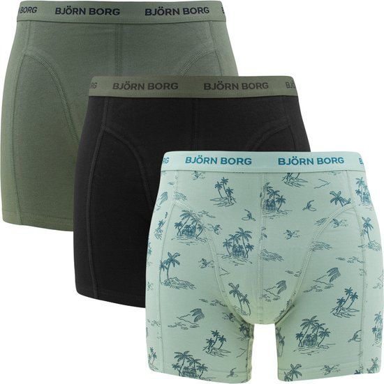 Bjorn Borg Boxershorts 3-Pack Groen - Heren - Maat M - Body-fit