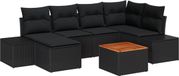 vidaXL Tuinbank - Zwart - Polyrattan