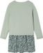 Vertbaudet Set - 2 delig - jurk - cardigan - bloemen - katoen - groengrijs