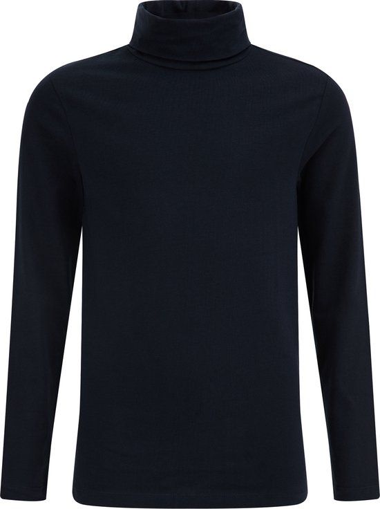 WE Fashion Jongens T-shirt met col - Donkerblauw - Maat 134/140