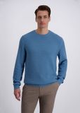 Pierre Cardin Breipullover Blauw Katoen/Polyamide Lange Mouw Ronde Hals Regular Fit Maat S