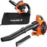 FUXTEC Benzin Laubsauger 4in1 FX-LBS126 2-Takt Laubbläser & Laubhäcksler inkl. 2Blasrohre & 45l Fangsack