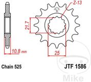 Ritzel JT Sprockets Ritzel 15 Z verdeling 525 F1586-15