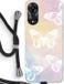 Case Company - Oppo A78 5G Case with Cord - White Butterfly - Black Cord - Back Cover - TPU
