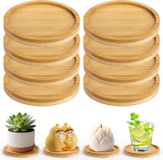 Sous-verres en bois Kaarsonderzetters - Set de 8 - 9,5 cm - Sous-verres ronds
