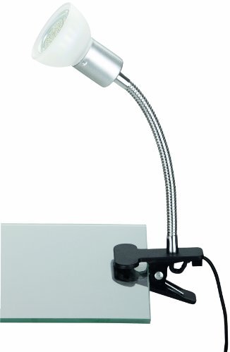 Briloner Leuchten Klemspot LED-klemlamp, 1 x GU10, titaniumkleurig / wit 2989-016P