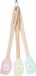 KitchenCraft Mini Spatels, Set van 3 Stuks, 20.5 cm, Pastel, Siliconen, Hout