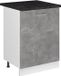 Vicco R-Line meuble de cuisine bas, béton/blanc, 60 cm avec 1 porte plan de travail anthracite