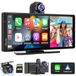 CARPURIDE W903 draagbare multimedia-console Carplay en Android Auto Smart met camera aan de voorkant en 4K back-up, loopopname, bluetooth-audio, spiegellink, GPS, Siri