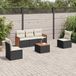 Maison Exclusive - Ensemble de jardin d'extérieur, 6 pièces, avec coussins, noir, en polyrotin