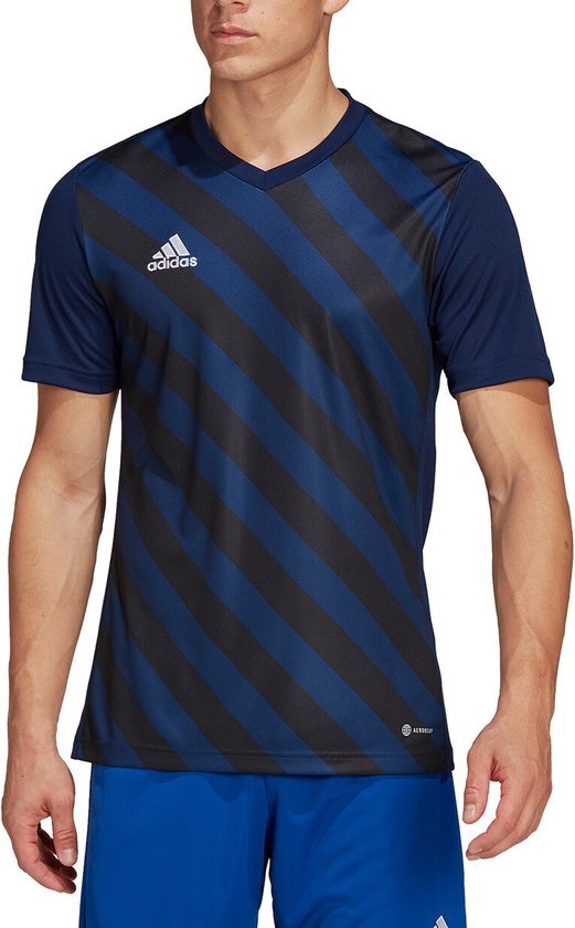 Adidas Entrada 22 Graphic Jersey, Voetbal T-shirt, Team Navy Blue 2/zwart, S, Man