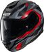 Nolan X-1005 Ultra Carbon Ritmo 352, casque à visière relevable, couleur: Carbone/Noir/Gris/Rouge, taille: L