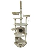 Dehner Favoriete krabpaal Tabby, comfortabele kattenboom, gevarieerd, klimboom voor katten, ca. 60 x 245-270 x 60 cm, sisal/MDF/polyester, beige