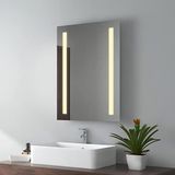 EMKE Badkamerspiegel met verlichting, 50 x 70 cm, led-badkamerspiegel met verlichting, warm wit, lichtspiegel, IP44, energiebesparend