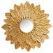 DRW Ronde wandspiegel met gouden metalen bladeren, 103 x 4 x 103 cm