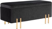 Homcom Sitzbank mit Stauraum, Samt, Holz, 100B x 40T x 42H cm, Schwarz