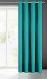 Gordijn Eurofirany Rita Eenkleurig glad gordijn - 8 moderne ogen, slaapkamer, woonkamer, kinderkamer, 1 stuk, polyester, turquoise, 140 x 250 cm