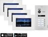 Balter EVO Video-deurbelset met smartphone-app voor 4 appartementen, zwart, 4 monitoren, Wi-Fi