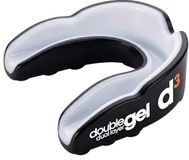 d3 Mondbescherming voor sport, dubbellaagse gel, maat voor volwassenen vanaf 12 jaar, voor contactsport, boksen, MMA, kickboksen, Muay Thai, rugby, vechtsport, hygiënische hoes (zwart/wit)