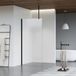 Fortifura Galeria inloopdouche - 30x200cm - ribbelglas - plafondarm - mat zwart