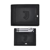 JUVENTUS Set portemonnee en creditcardhouder 100% leer 133441, Zwart, Standard, Hedendaags