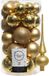 Decoris boules de Noël 30x pièces - or 4/5/6 cm plastique mat/brillant/paillettes mix et étoile de sapin verre mat 26 cm